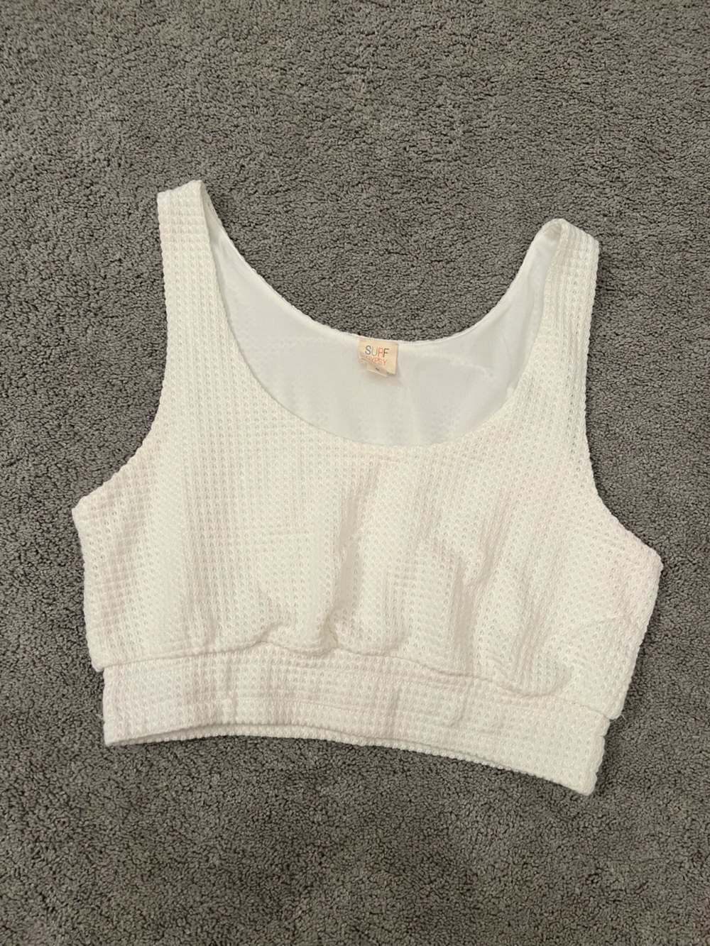 Surf Gypsy White Waffle Knit Crop Tank